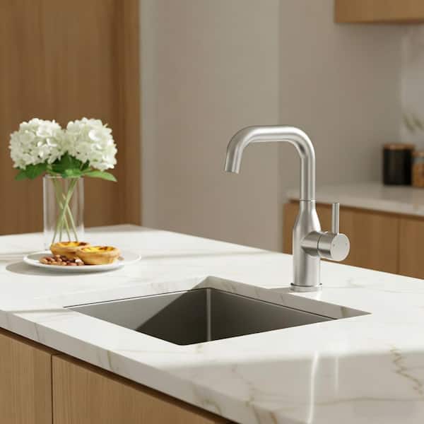 Single Handle Bar Faucet Deckplate Not Included in Brushed Nickel