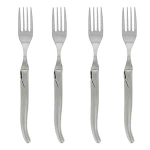 Laguiole Connoisseur Solid Stainless Steel Steak Forks, Set of 4.