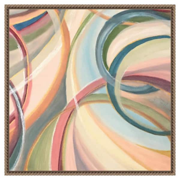 Amanti Art Overlapping Rings III by Lee C 22 in. W x 22 in. H Canvas Float Frame in Bronze
