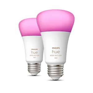 60-Watt Equivalent A19 Smart Wireless LED Light Bulb White and Color Ambiance 2200-6500K Plus 16 Million Colors (2-Pack)