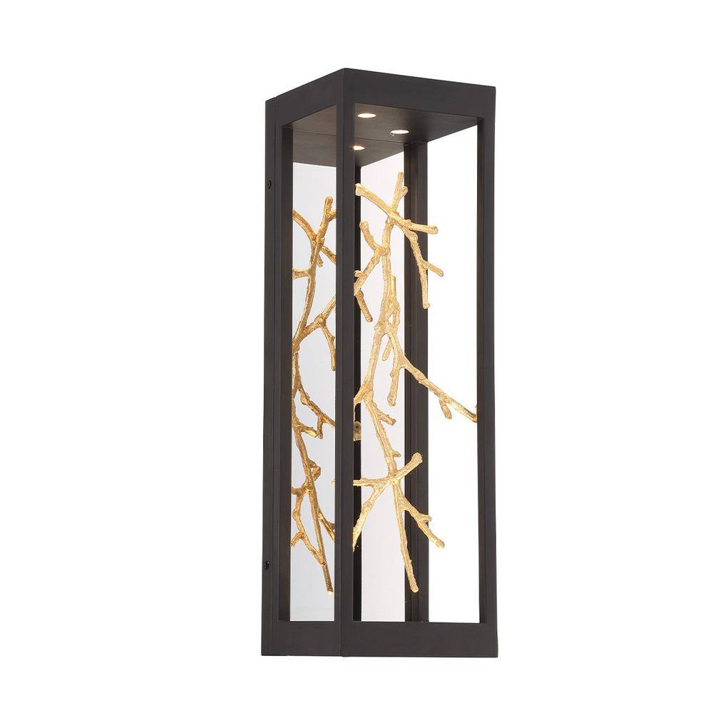 Black and Gold 20" LED Wall Sconce with Branch Design