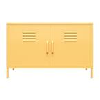 Cache Yellow 2-Door Metal Locker Accent Cabinet