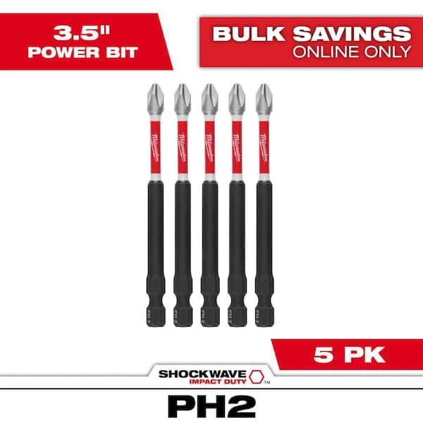 SHOCKWAVE Impact Duty 3-1/2 in. Phillips #2 Alloy Steel Screw Driver Bit (5-Pack)