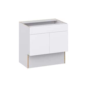 Fairhope Bright White Slab Assembled ADA Vanity Sink Base Cabinet With Removable Front (30 in. W x 30 in. H x 21 in. D)