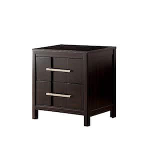 23.625 in. Brown 2-Drawer Wooden Nightstand