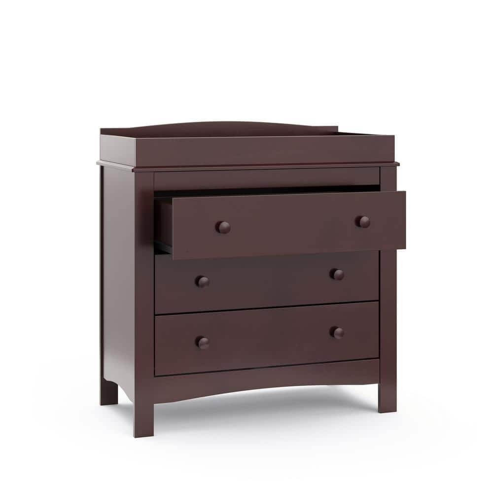 Espresso 3-Drawer Chest with Removable Changing Topper