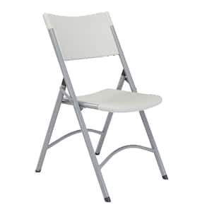 Grey Plastic Seat Outdoor Safe Folding Chair Set of 4