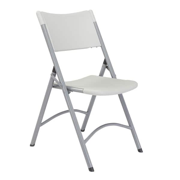 National Public Seating 602 Grey Plastic Seat Outdoor Safe Folding Chair (Set of 4) - 1