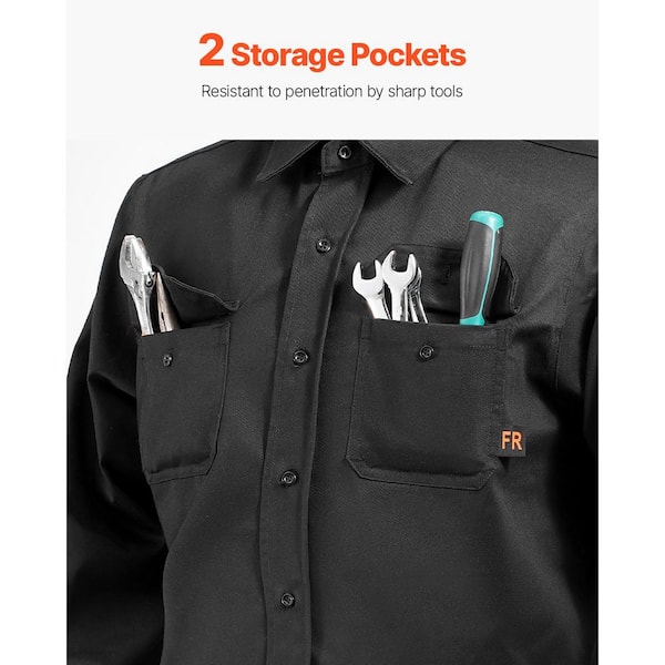 SKYSHALO Flame Resistant Welding Jacket, 7 oz. FR Shirts for