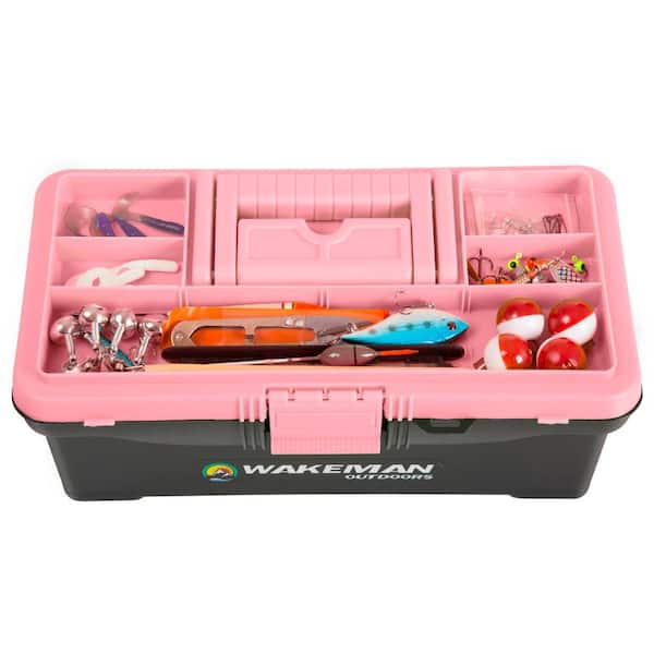 Handle-Locking New Large Fishing Tackle Box With 8 Tray Full Travel Holder Pack 