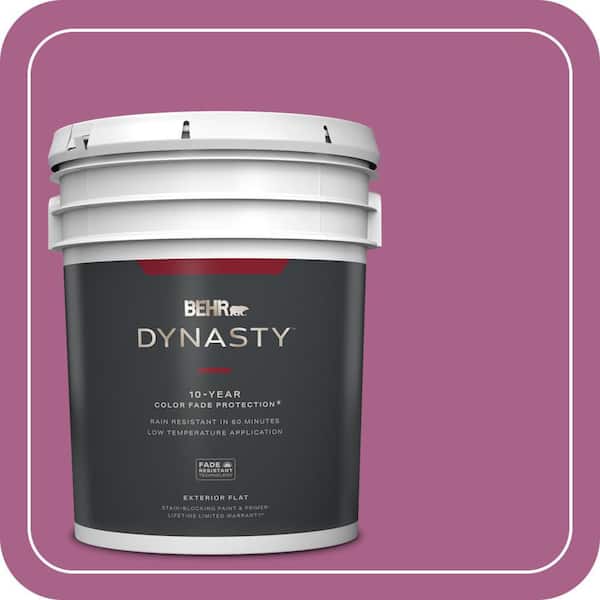 BEHR DYNASTY 5 gal. #690B-6 Wild Mulberry Flat Exterior Stain-Blocking Paint & Primer