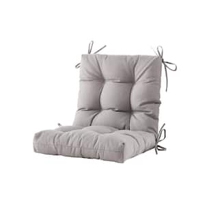 L40"xW20"xH4"Outdoor Chair Cushion Tufted Outdoor Cushion Seat & Back Floral Patio Furniture Cushion w/Tie in Grey