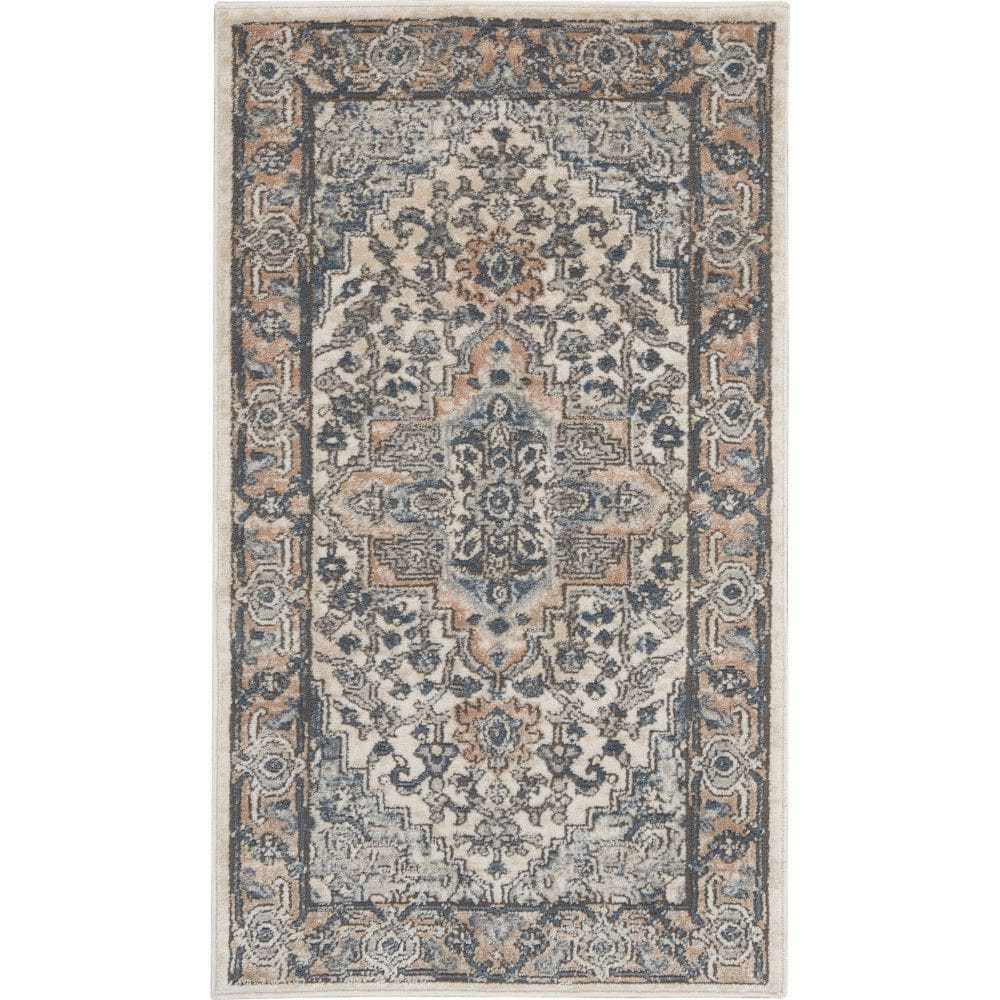 Concerto Ivory/Grey doormat 2 ft. x 4 ft. Persian Modern Kitchen Area Rug price history on PriceWatchPro