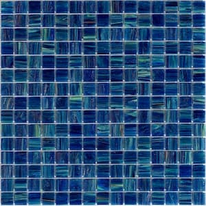 Celestial Glossy Deap Sea Blue 12 in. x 12 in. Glass Mosaic Wall and Floor Tile (20 sq. ft./case) (20-pack)