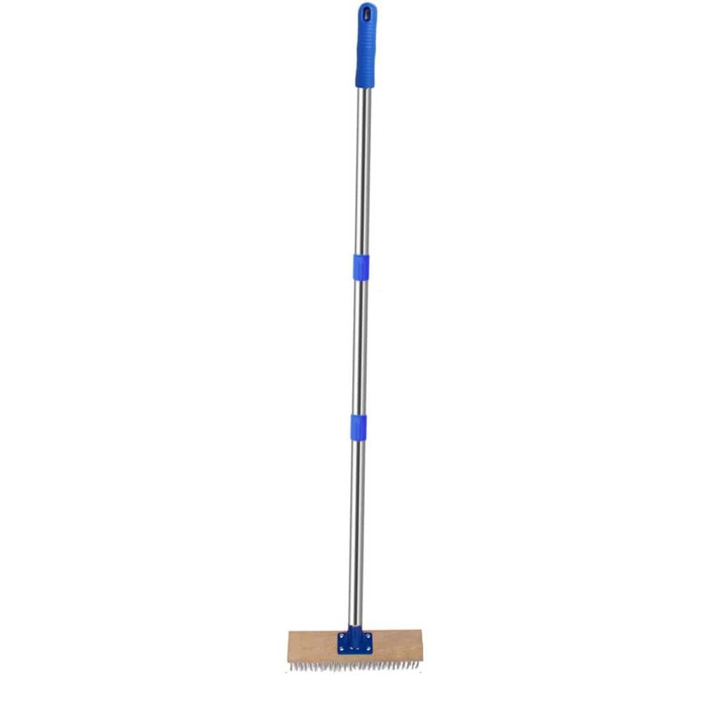 57 in. Stainless Steel Wire Deck Brush with Long Handle for Algae and Tough Stains on Concrete, Walkways, Patio, Pool price history on PriceWatchPro