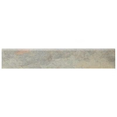 Ardesia Bullnose Gris 3-1/8 in. x 17-1/2 in. Satin Porcelain Floor and Wall Tile Trim