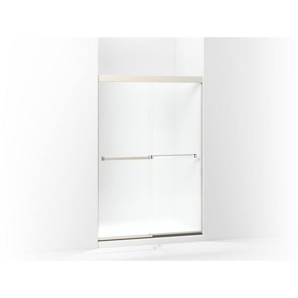 STERLING Meritor 43-48 in. x 70 in. Semi-Framed Sliding Shower Door in Nickel with 1/4 in. Thick Clear Glass