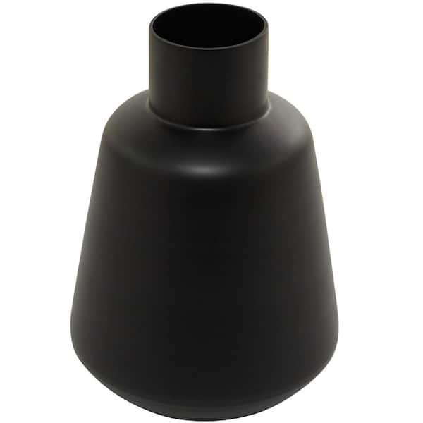 Litton Lane 15 in. Black Glass Decorative Vase