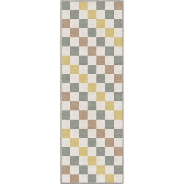 Well Woven Multi 2 ft. x 5 ft. Runner Flat-Weave Apollo Square Modern Geometric Boxes Area Rug