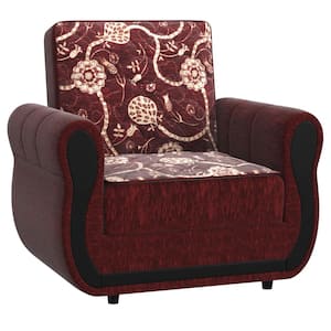 Madrid Collection Burgundy Armchair with Storage