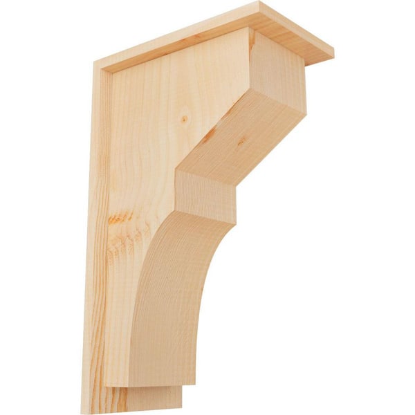 Ekena Millwork 7-1/2 in. x 12 in. x 20 in. Monterey Smooth Douglas Fir Corbel with Backplate