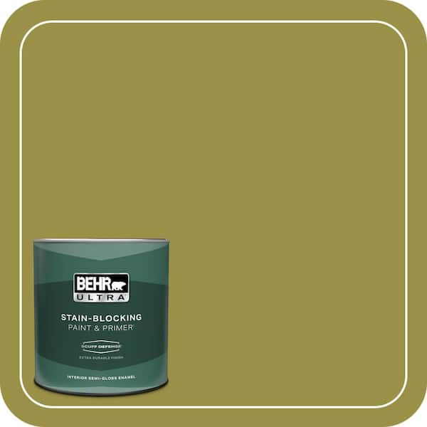 BEHR ULTRA 1 qt. Home Decorators Collection #HDC-FL13-8 Tangy Dill Extra Durable Semi-Gloss Enamel Interior Paint & Primer