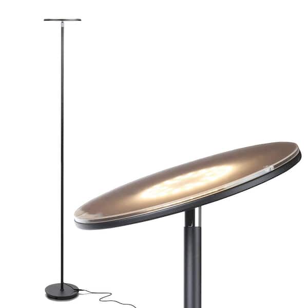 Brightech Sky Flux 67 in. Classic Black Industrial 1-Light Dimmable and Color Temperature Adjustable LED Floor Lamp