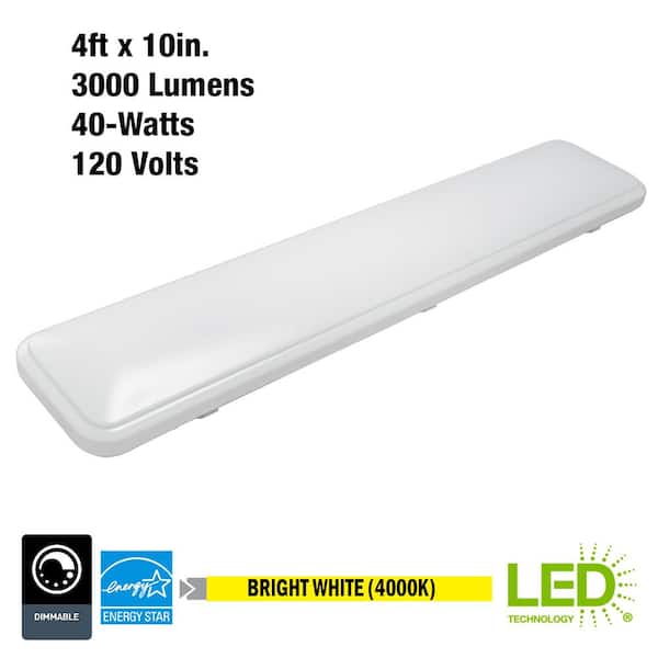 49 in. x 10 in. Traditional White LED Flush Mount Light Fixture 4000K Bright White 3000 Lumens 40-Watt Kitchen Light
