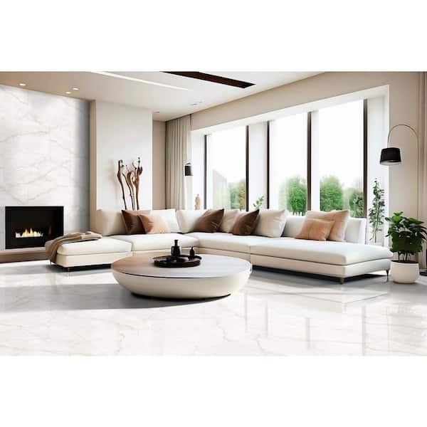 Briella Gold 24 in. x 48 in. Polished Porcelain Marble Look Floor and Wall Tile (16 sq. ft./ Case)