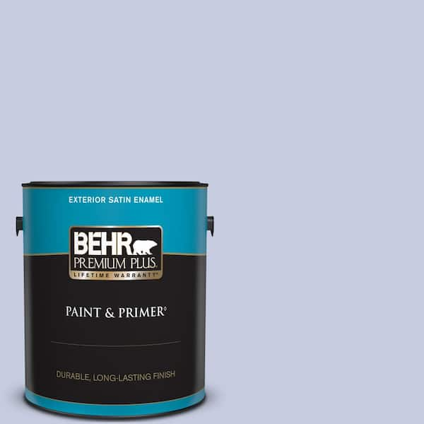 BEHR PREMIUM PLUS 1 gal. #620C-2 Lilac Bisque Satin Enamel Exterior Paint & Primer