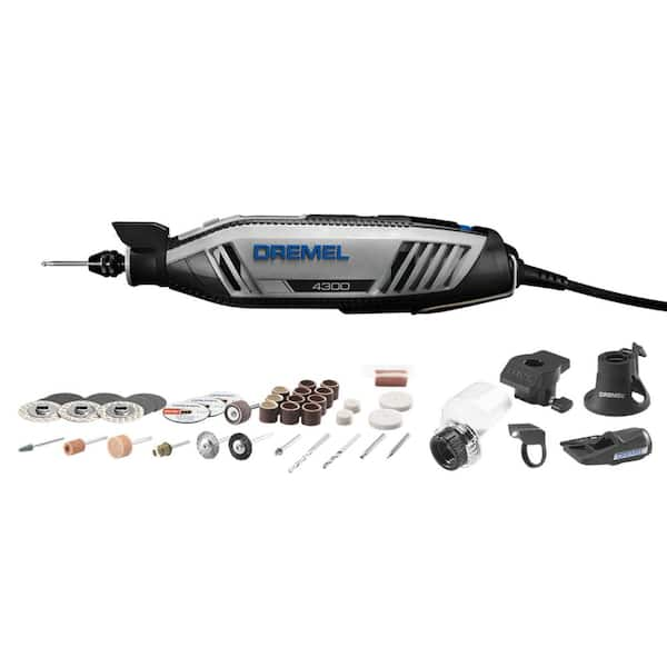 4300 Series 1.8 Amp Variable Speed Corded Rotary Tool Kit w/ Mounted Light, 40 Accessories, 5 Attachments, Carrying Case