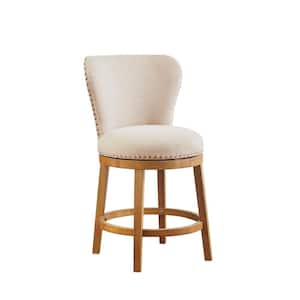 Monica 25 in. Tan Wood Counter Stool