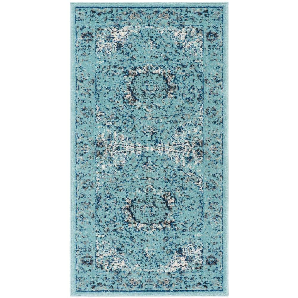 Evoke Doormat 2 ft. x 4 ft. Light Blue Border Area Rug price history on PriceWatchPro