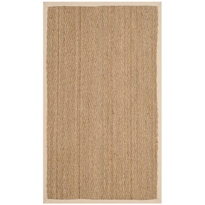 Natural Fiber Beige/Ivory Doormat 2 ft. x 4 ft. Woven Herringbone Area Rug