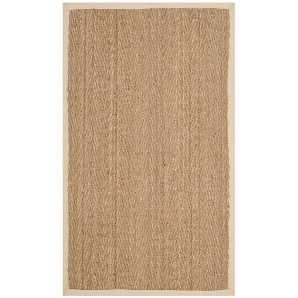 SAFAVIEH Natural Fiber Beige/Ivory Doormat 2 ft. x 4 ft. Woven Herringbone Area Rug