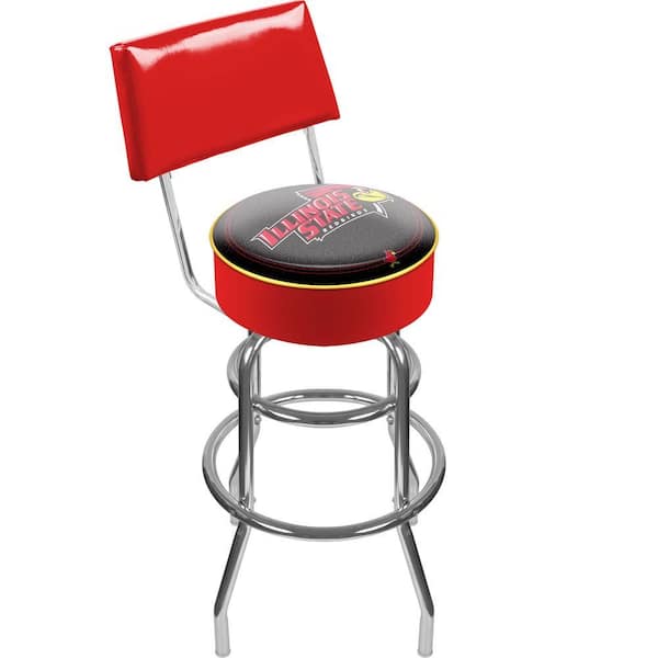 Trademark Illinois State University 30 in. Chrome Padded Swivel Bar Stool