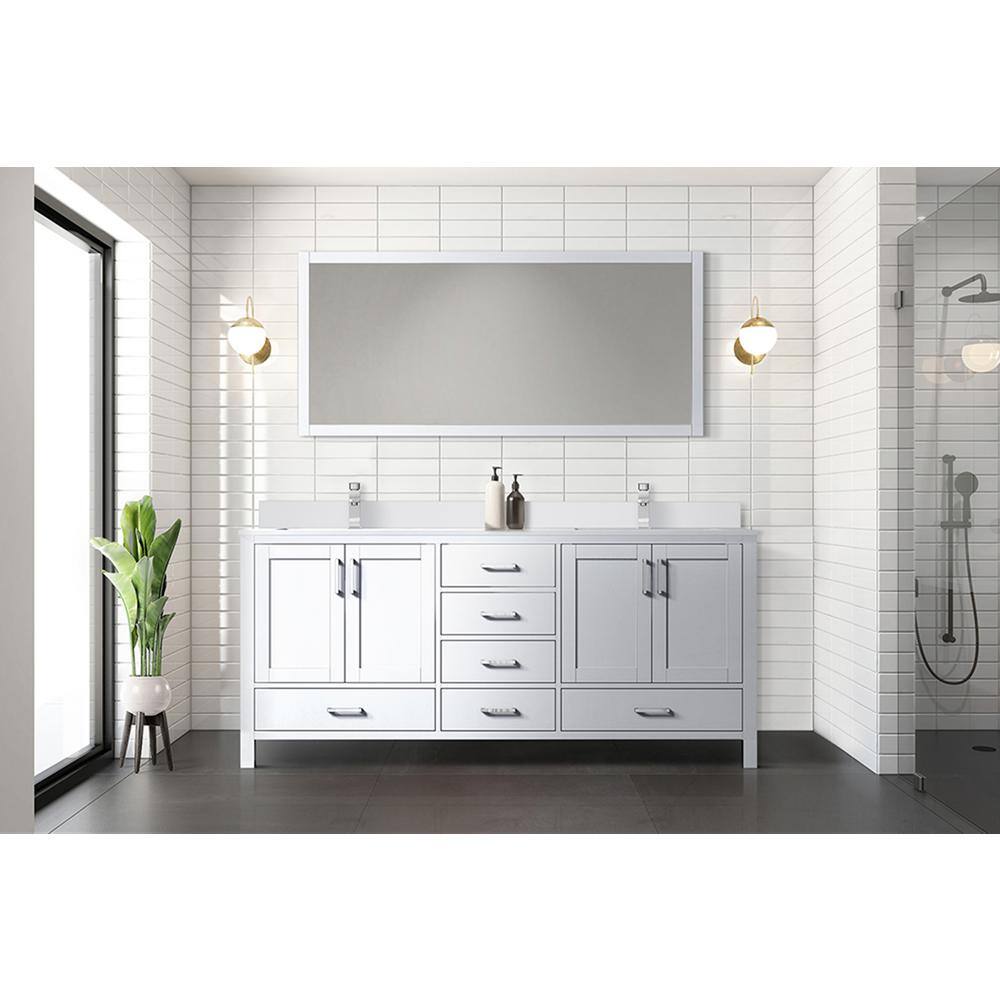 Jacques 72" White Double Vanity with Quartz Top