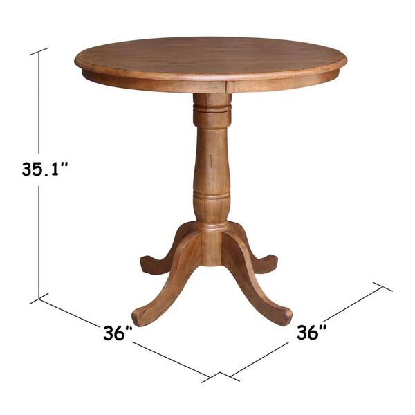 International Concepts 3-Piece 36 in. Bourbon Oak Round International Concepts 3-Piece 36 in. Bourbon Oak Round