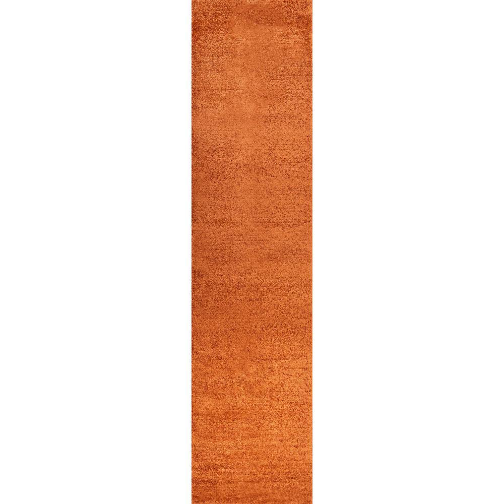 Haze Orange 2x8 Solid Low-Pile Synthetic Runner Rug