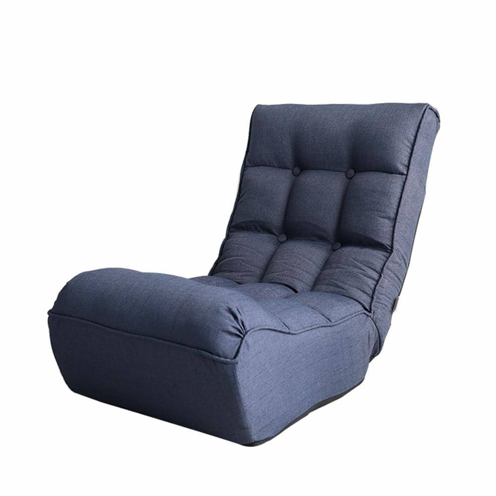 ATHMILE Blue Fabric Single Sofa Reclining Chair Japanese Chair 