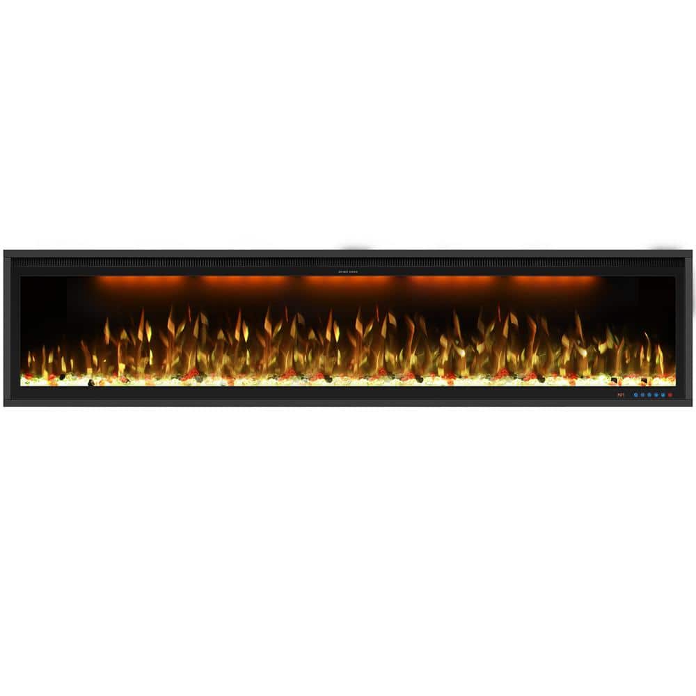 88 in. Smart Electric Fireplace Insert ，Recessed & Wall Mount Fireplace H