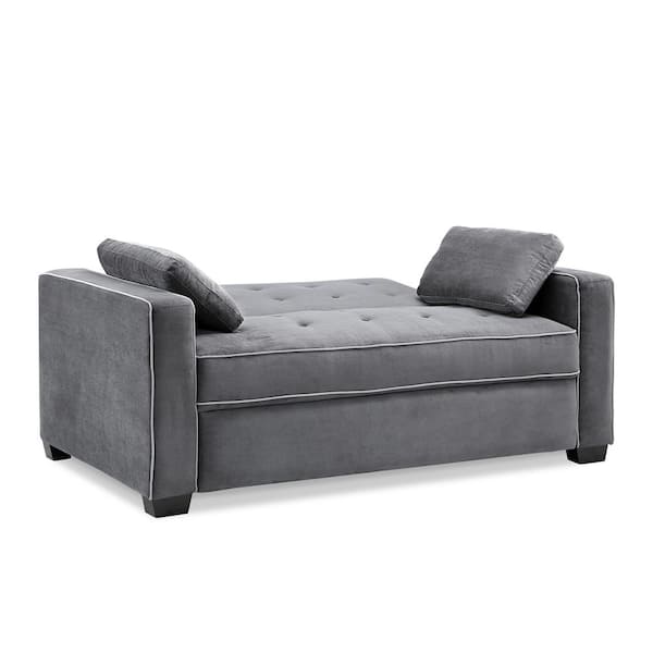 Serta Augustus 72.6 in. Light Grey Polyester Queen Size Sofa Bed  SAAGSQS3BU3143 - The Home Depot