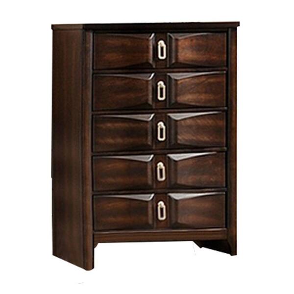 Benjara 17 In. Brown 5-Drawer Wooden Chest Of Drawers BM232908 - The ...