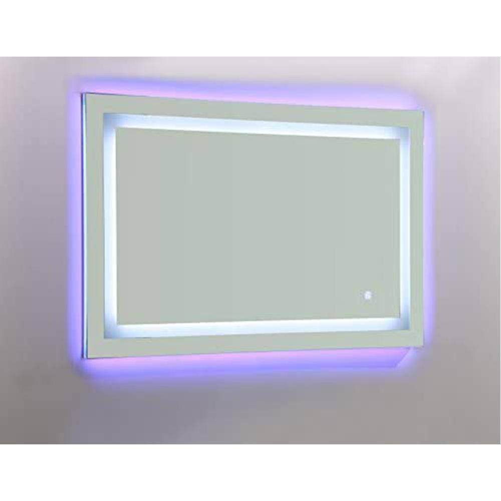 Frameless Rectangular LED Bathroom Vanity Mirror with Touch Sensor