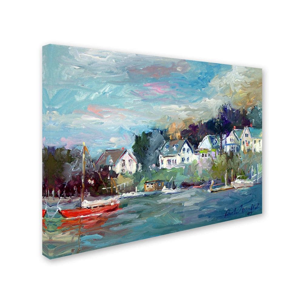 Multicolor Coastal Landscape Print on Canvas for Kids' Rooms