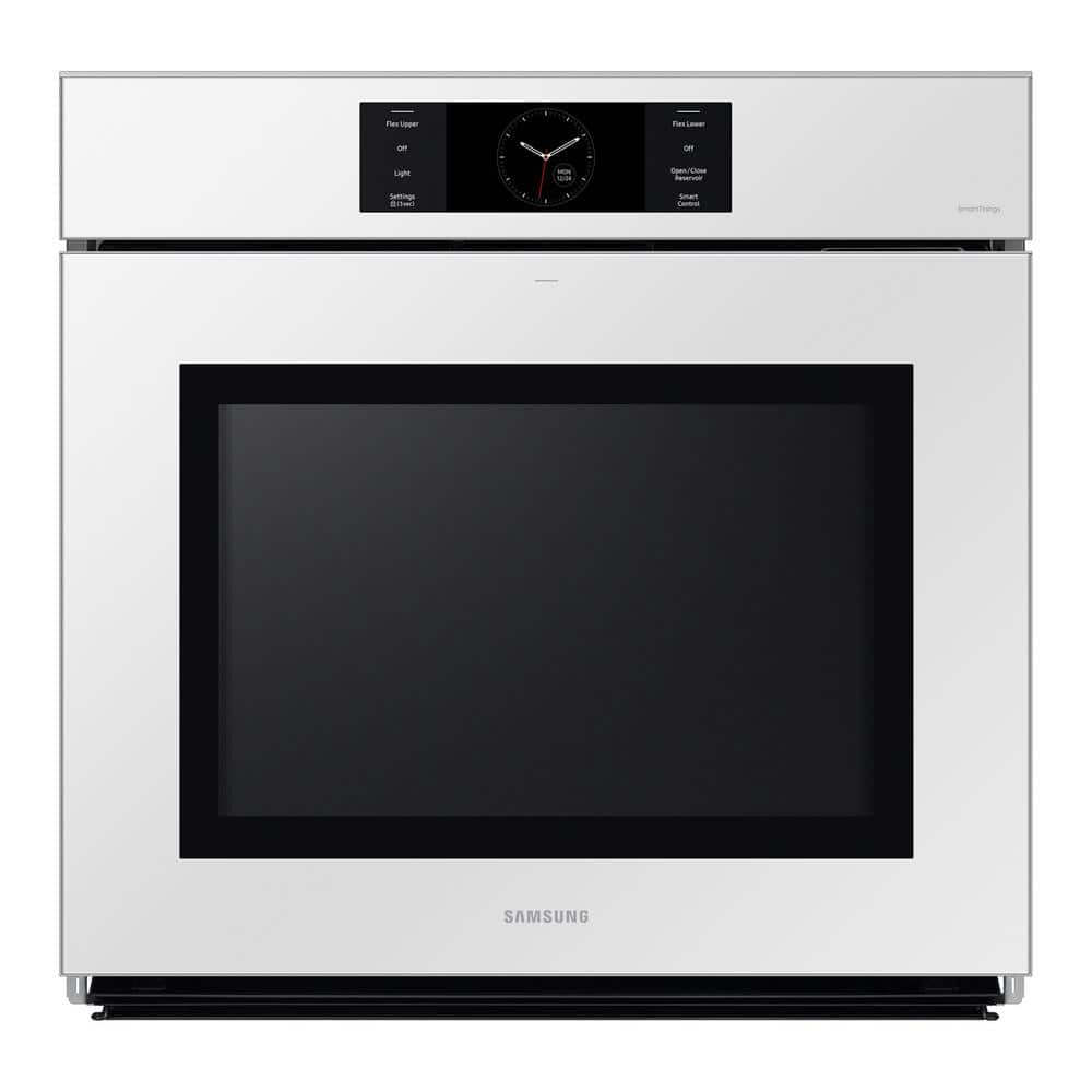 "Samsung Bespoke 30"" Single Wall Oven with AI Pro Cooking Camera in White Glass"