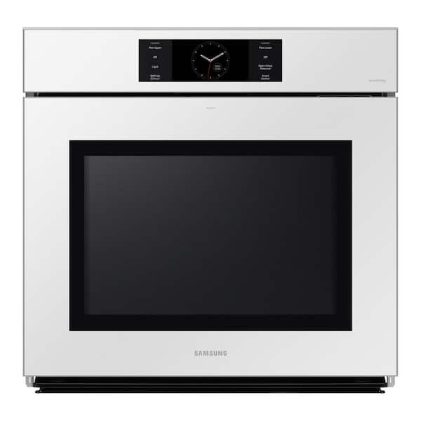 Samsung Bespoke 30" Single Wall Oven with AI Pro Cooking Camera in White Glass