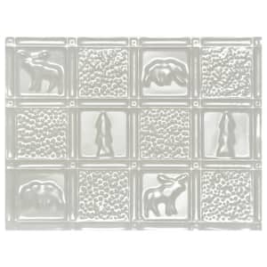 Gwen's Cabin Eggshell 1.75 ft. x 1.33 ft. Decorative Steel Style Nail Up Wall Tile Backsplash in White (14 sq. ft./case)