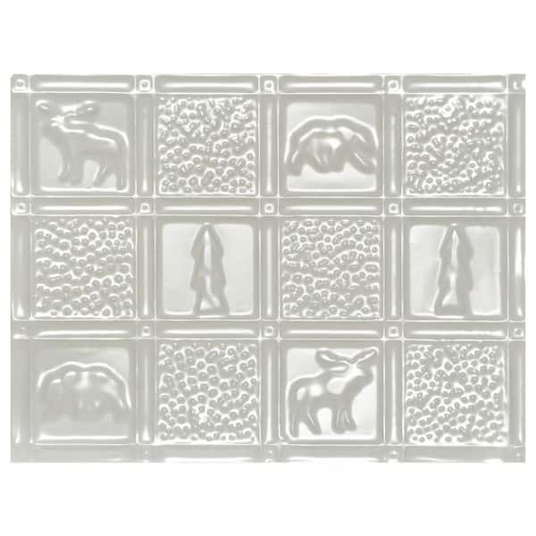 FROM PLAIN TO BEAUTIFUL IN HOURS Gwen's Cabin Eggshell 1.75 ft. x 1.33 ft. Decorative Steel Style Nail Up Wall Tile Backsplash in White (14 sq. ft./case)
