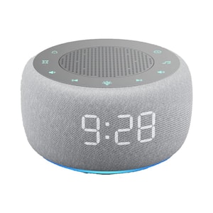 2 in 1 Gray Digital Acrylonitrile Butadiene Styren Lighted Table Alarm Clock and Sound Machine